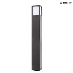 bollard lamp FACADO II 650MM OPAL square E27 IP65, dark grey, mat dimmable