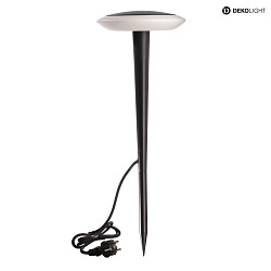 Lampe  broche BERMUDA avec prise de courant, commutable IP65 | IP44, gris fonc gradable