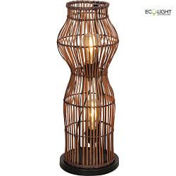 Lampadaire BAMBOO  2 flammes E27 IP20, marron 