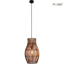 Luminaire  suspension BAMBOO E27 IP20, bambou fonc 