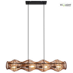 Luminaire  suspension BAMBOO 4 flammes E27 IP20, marron 