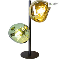 Lampe de table CANOPUS  2 flammes E14 IP20, vert, jaune, noir 