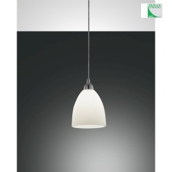 Fabas Luce PROVENZA Pendelleuchte, E27,  20cm, verchromt / Glas, wei