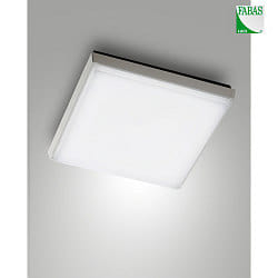 Fabas Luce DESDY LED Ceiling luminaire, IP54, aluminum, white, 30x30cm