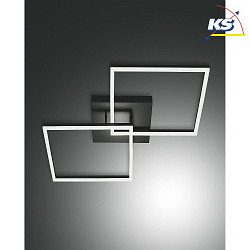 Luminaire de plafond BARD 65X65 grand, 2 voies, contrlable par la voix, Smartluce inclus IP20, anthrazit, satin gradable