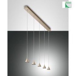 Luminaire  suspension DELTA 5 flammes, dimmable, rglable IP20, or mat, satin gradable