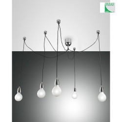 Pendant luminaire BLOG, E27, 5x 60W, IP20, chromed