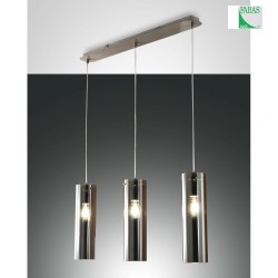 Pendant luminaire SINTESI, E27, 3x 60W, IP20, gray transparent