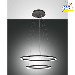 Luminaire  suspension GIOTTO 2 voies, contrlable par la voix, Smartluce inclus IP20, satin, noir gradable