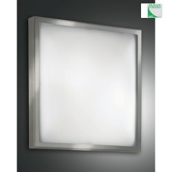 Luminaire de plafond OSAKA grand, angulaire IP20, nickel satin, blanche gradable