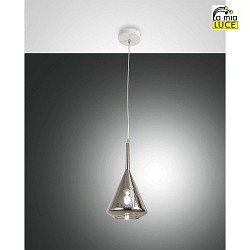 pendant luminaire TRIS 1 flame E27 IP20, grey, transparent, white, fum