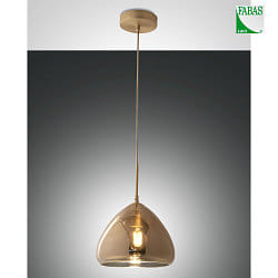 pendant luminaire GLOW 1 flame E27 IP20, amber, brass