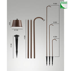 Battery lamp ARMANDA IP54, rust brown dimmable