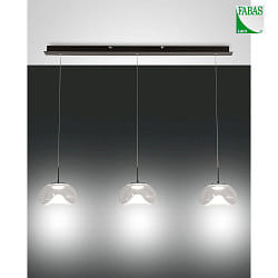 pendant luminaire BRENA 3 flames, long IP20, black dimmable