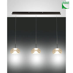 pendant luminaire BRENA 3 flames, long IP20, black dimmable