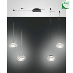 pendant luminaire BRENA 4 flames IP20, black dimmable