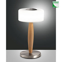 table lamp ELEA IP20, oak, nickel satined dimmable