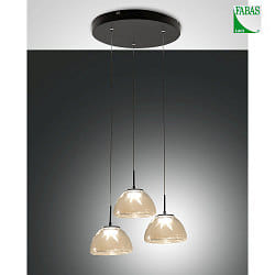 LED Pendelleuchte LUCILLE, 3-flammig, 21W, 2700/3000/4000K, 2250lm, IP20, dimmbar, cognac