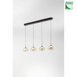 LED Pendelleuchte LUCILLE, 4-flammig, 28W, 2700/3000/4000K, 3000lm, IP20, dimmbar, cognac