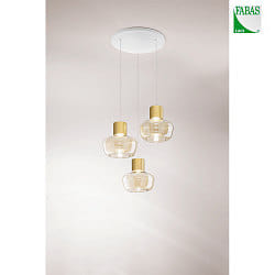 pendant luminaire KINO 3 flames, round IP20, white dimmable