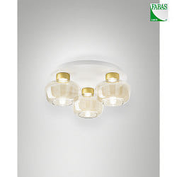 ceiling luminaire KINO 3 flames IP20, white dimmable