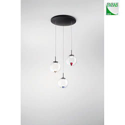 LED Pendelleuchte ARIEL, 3-flammig, 15cm, 21W, 2700/3000/4000K, 2250lm, IP20, dimmbar, transparent/gemischt