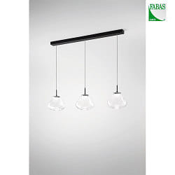 LED Pendelleuchte DEVA, Balken, 3-flammig, 42W, 2700/3000/4000K, 4530lm, IP20, dimmbar, transparent