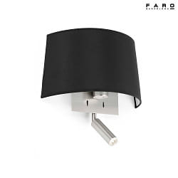 wall luminaire VOLTA E27 IP20, nickel satined, black 