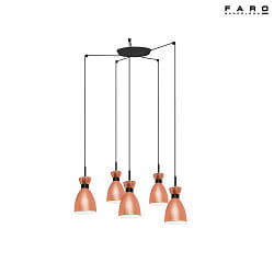 Luci a sospesione RETRO 5-Lampadine E14 IP20, rame, opaco 