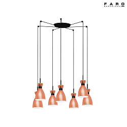 Luci a sospesione RETRO 7-Lampadine E14 IP20, rame, opaco 