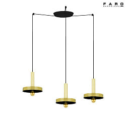 Luci a sospesione WHIZZ 3-Lampadine E27 IP20, oro, nero 