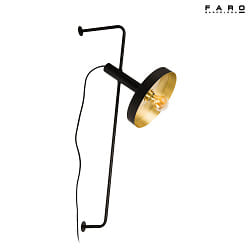 wall luminaire WHIZZ E27 IP20, gold, black matt 