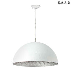 pendant luminaire MAGMA E27 IP20, grey, white matt 