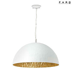 pendant luminaire MAGMA 3 flames E27 IP20, gold, white matt 