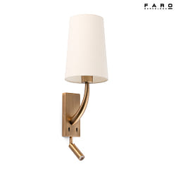 Lampada da parete REM E27 IP20, beige, oro antico 