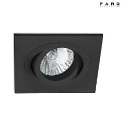 Apparecchio da incasso a soffitto RADON SQ GU10 IP20, nero opaco 