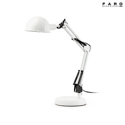 Lampada da tavolo BAOBAB inclinabile E14 IP20, bianco opaco 