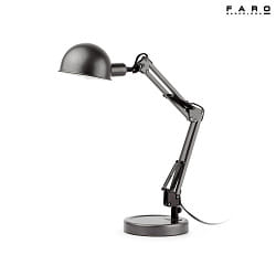 Lampada da tavolo BAOBAB inclinabile E14 IP20, grigio 