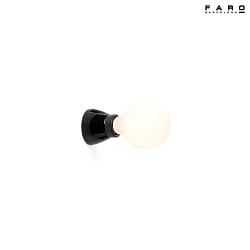 wall luminaire KERA E27 IP20, black glossy 