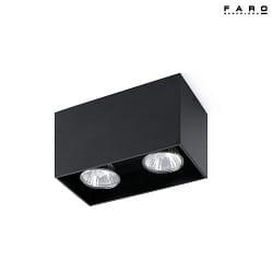 Luminaire de plafond TECTO  2 flammes GU10 IP20, noir mat 