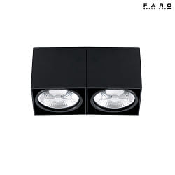 Luminaire de plafond TECTO  2 flammes G53 IP20, noir mat 