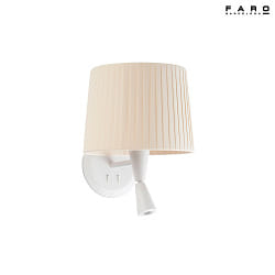 Lampada da parete SAMBA E27 IP20, beige, bianco opaco 