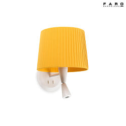 Lampada da parete SAMBA E27 IP20, giallo, bianco opaco 