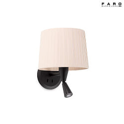 Lampada da parete SAMBA E27 IP20, beige, nero opaco 