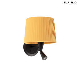 Lampada da parete SAMBA E27 IP20, giallo, nero opaco 