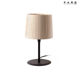 table lamp SAMBA E27 IP20, beige, black matt 