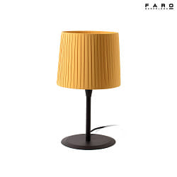 table lamp SAMBA E27 IP20, yellow, black matt 