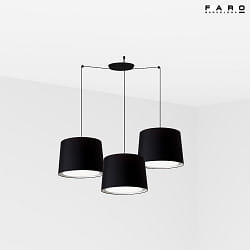 pendant luminaire CONGA 3 flames E27 IP20, black matt 