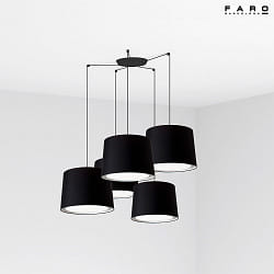 pendant luminaire CONGA 5 flames E27 IP20, black matt 