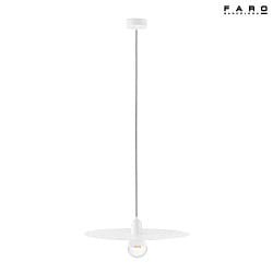 pendant luminaire PLAT E27 IP20, white matt 